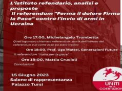 Sì alla pace, prof. Becchi: indire referendum contro invio armi all’Ucraina
