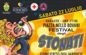 Torna a Varazze il Festival degli Stonati, l’evento più goliardico dell’estate Torna a Varazze il Festival degli Stonati, l'evento più goliardico dell'estate, l'appuntamento è per il 22 luglio alle 21,30 in piazza Bovani