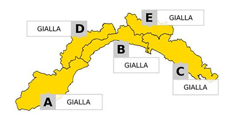 Temporali, allerta Meteo Gialla su tutta la Liguria