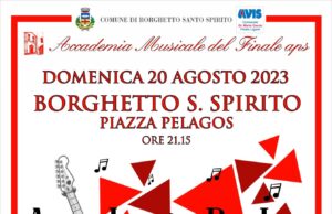 Domenica 20 agosto, alle ore 21.30 in Piazza Pelagos l’Accademia Musicale del Finale Domenica 20 agosto, alle ore 21.30 in Piazza Pelagos l'Accademia Musicale del Finale, presenterà lo spettacolo dell'Accademia Rock