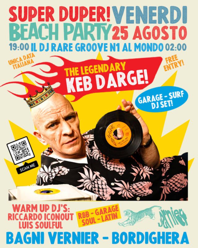 KEB DARGE, il leggendario DJ scozzese arriva in Liguria KEB DARGE, il leggendario DJ scozzese arriva in Liguria