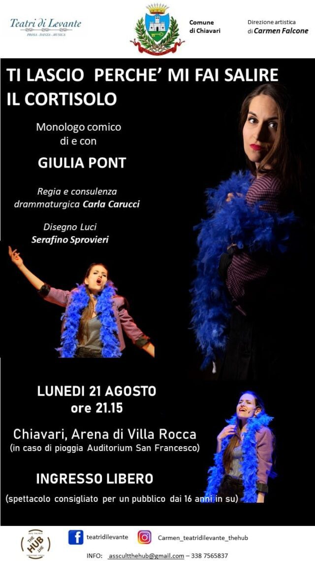 spettacolo Ti lascio perchè mi fai salire il cortisolo “Ti lascio perché mi fai salire il cortisolo”