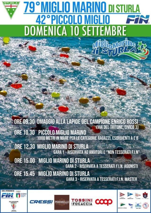 Domenica il 79° Miglio Marino di Sturla 2023 con 416 iscritti e l'ospite d'onore la vicecampionessa olimpica Rachele Bruni