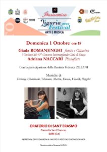 Giada Romanenghi e Adriana Naccari-Locandina concerto 1 ottobre 2023