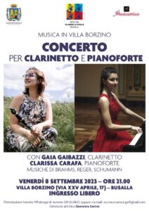 Musica in Villa Borzino-Concerto per clarinetto e pianoforte 8 settembre