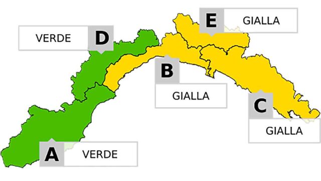 Allerta meteo gialla per temporali nelle zone B, C ed E Allerta meteo gialla per temporali nelle zone B, C ed E