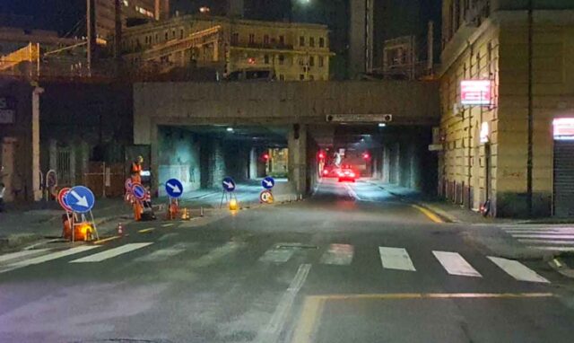 Da stasera chiude parte della galleria di via Archimede