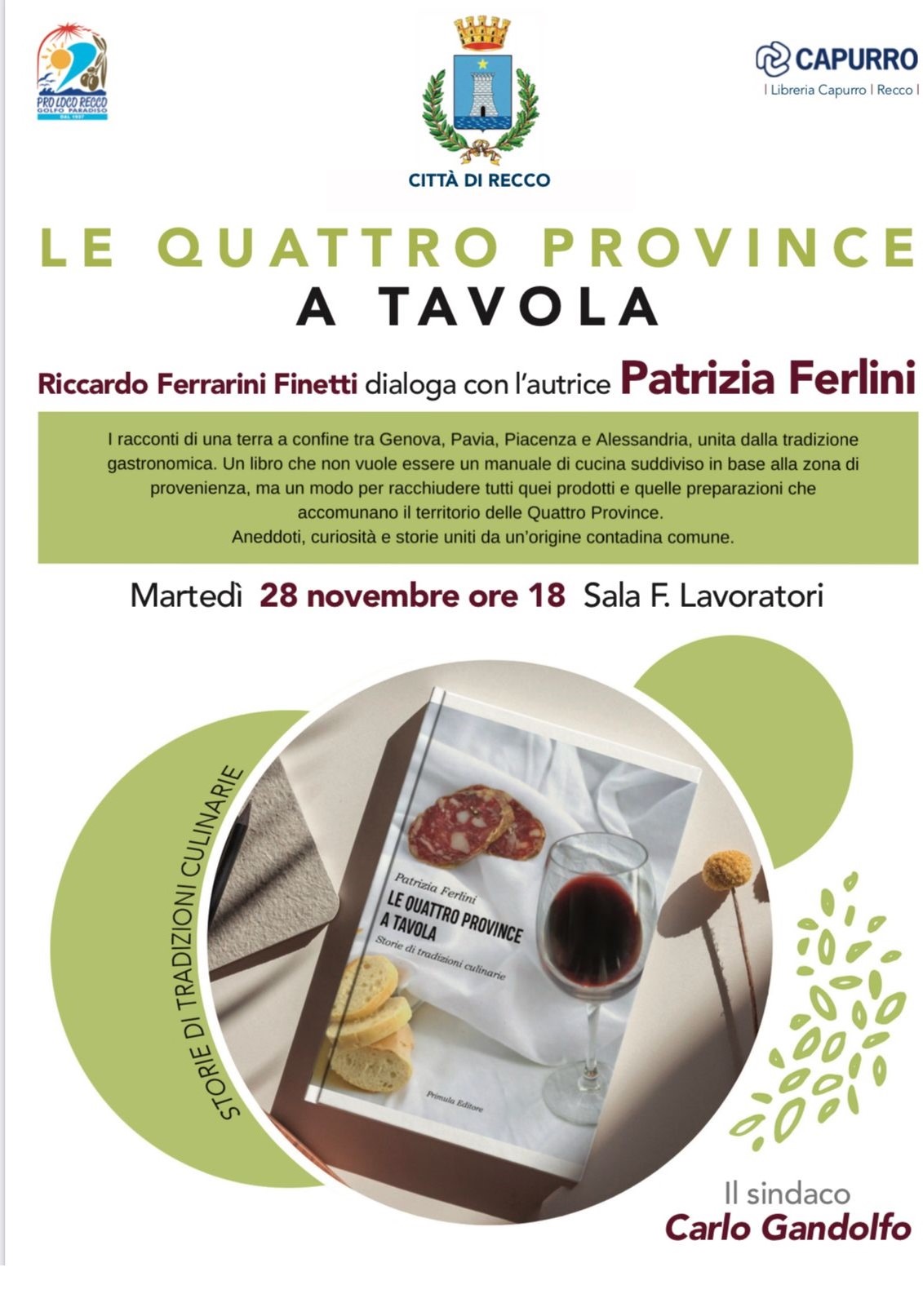 Recco un libro, sulle tradizioni culinarie nelle province  