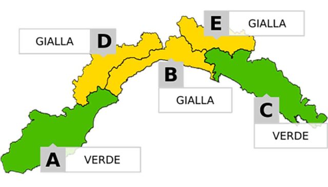 Allerta gialla per neve nell’entroterra dalle 14 a mezzanotte Allerta gialla per neve nell’entroterra dalle 14 a mezzanotte