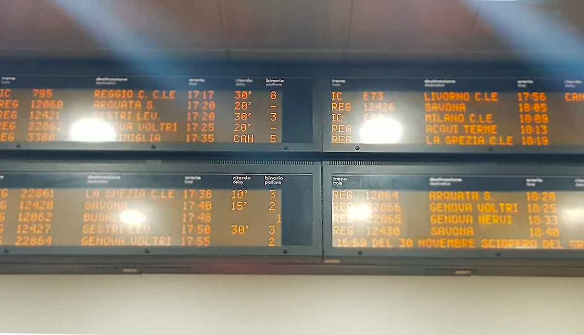 Prosegue anche oggi lo sciopero dei treni: rischio caos