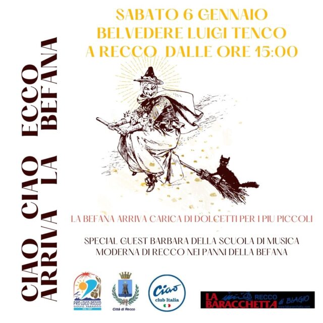 Recco, torna la Befana carica di dolcetti per i bambini