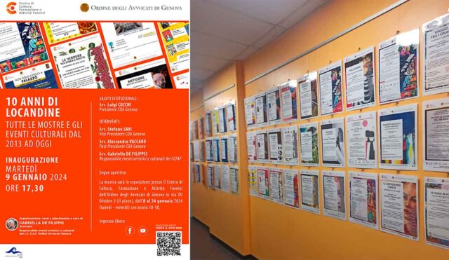 Centro cultura Avvocati, la mostra 10 anni di locandine Centro cultura Avvocati, la mostra 10 anni di locandine