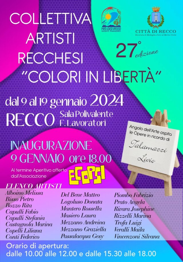 Collettiva artisti recchesi, un'esplosione di colori in libertà
