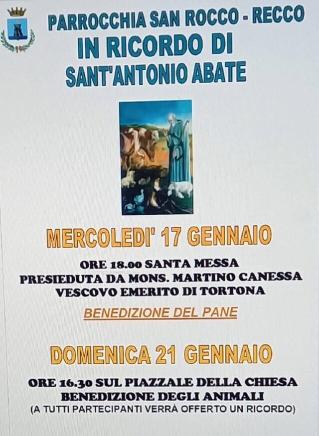 Recco, festa di Sant'Antonio Abate. Doppio appuntamento Recco, festa di Sant'Antonio Abate. Doppio appuntamento