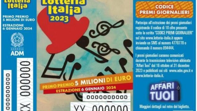 Lotteria Italia, i premi saranno 210 per oltre 17 milioni di euro
