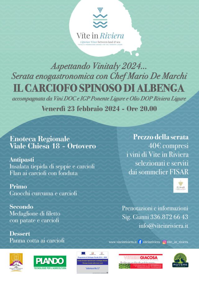 All’Enoteca Regionale di Ortovero un omaggio al Carciofo Spinoso di Albenga
