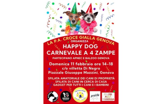 Happy Dog - Carnevale a quattro zampe domenica a Villetta Di Negro Happy Dog - Carnevale a quattro zampe domenica a Villetta Di Negro
