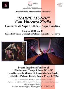 Vincenzo Zitello al Ducale con un concerto per Arpa Celtica e Bardica 