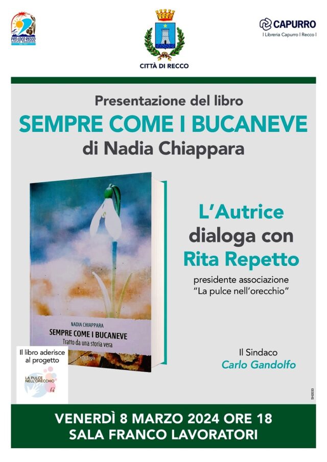 Recco celebra la Giornata della Donna con la presentazione del libro “Sempre come i bucaneve” Recco celebra la Giornata della Donna con la presentazione del libro “Sempre come i bucaneve”