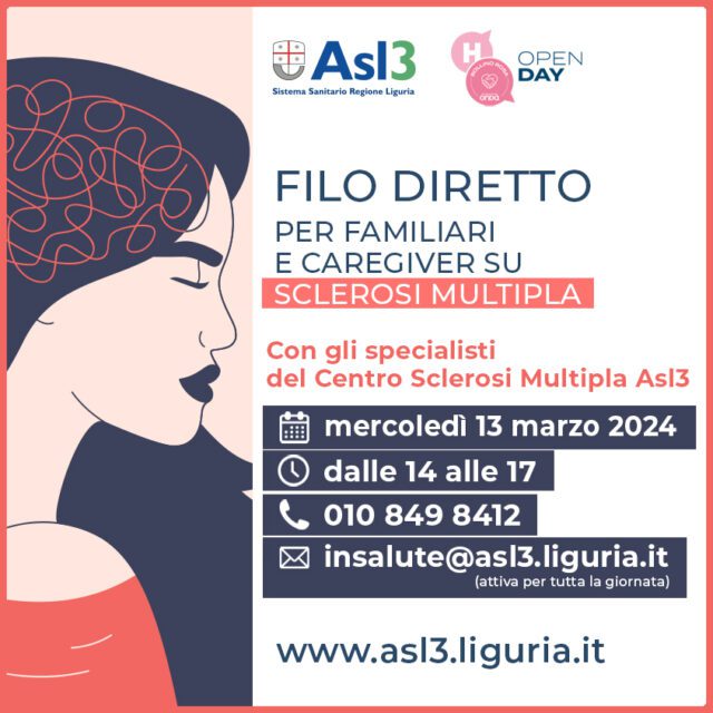 Asl3 News Domani Mercoledì 13 marzo filo diretto con gli specialisti del Centro sclerosi multipla