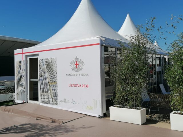 Inaugurato oggi lo stand del Comune di Genova al Mipim di Cannes, molti addetti ai lavori presenti, soprattutto esteri