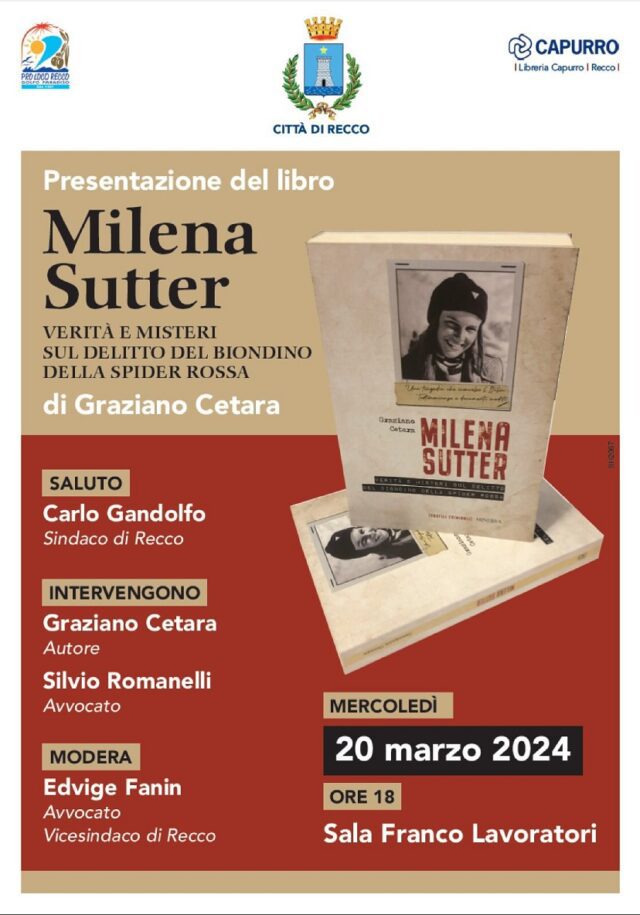 Recco, presentazione del libro di Graziano Cetara: Milena Sutter