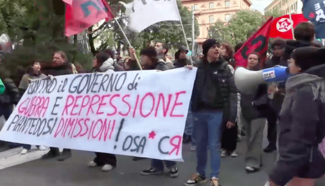 corteo manifestazione genova che osa piantedosi salvini