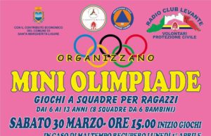 Miniolimpiade di Pasqua sabato 30 a Santa Margherita Ligure