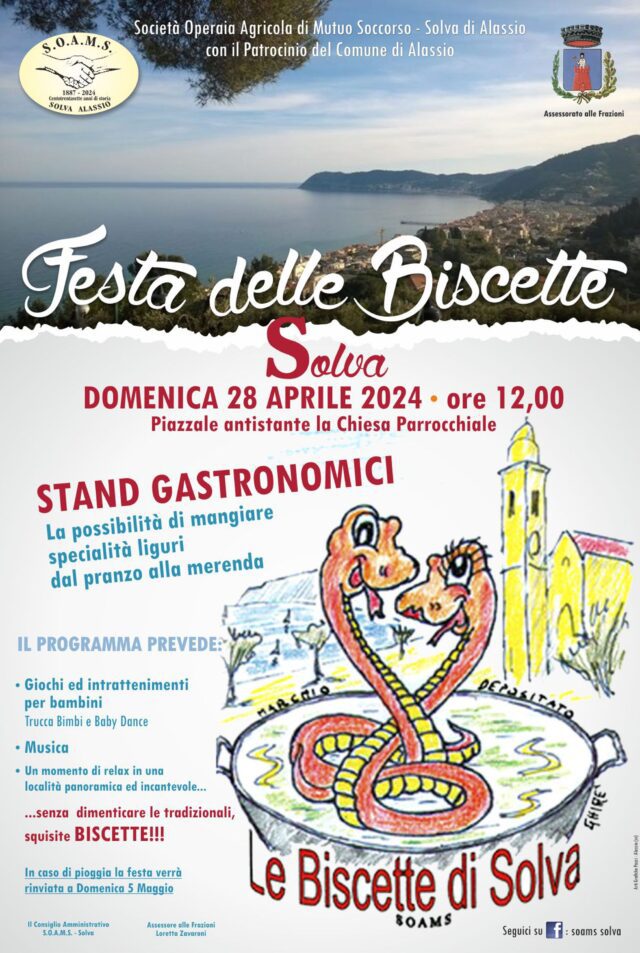 Alassio vi aspetta per il 28 aprile per la Festa delle Biscette