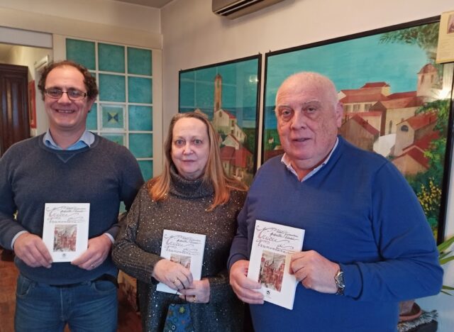 La Zanardi con l'editore Delfino ed il compianto poeta Giannantonio