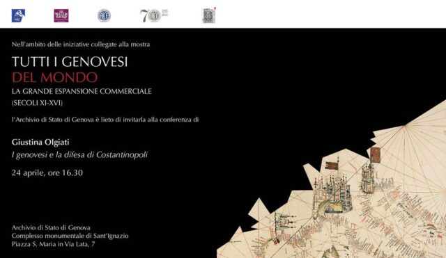 Archivio di Stato, conferenza sulla difesa di Costantinopoli di Giustina Olgiati