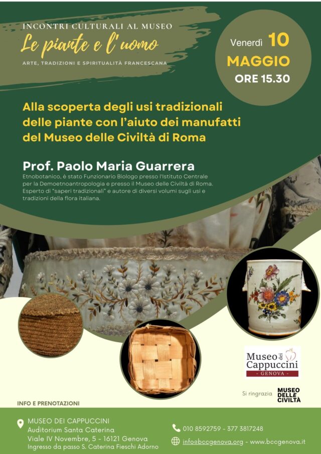 Appuntamenti Culturali al Museo dei cappuccini di Genova 10-12 maggio, questo fine settimana appuntamento con Paolo Maria Guarrera