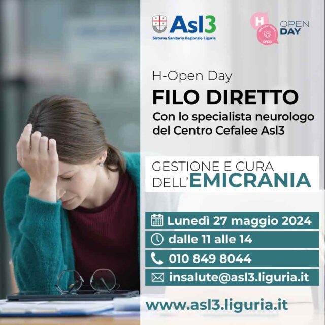 Asl3: per lunedì 27 maggio due le iniziative in programma Asl3: per lunedì 27 maggio due le iniziative in programma
