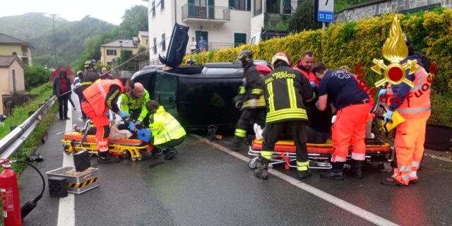 Bavaggi, perde il controllo del mezzo e finisce su un fianco Bavaggi, perde il controllo del mezzo e finisce su un fianco