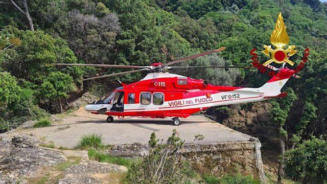 Escursionista soccorso sul Monte di Portofino: intervento aereo dei Vigili del Fuoco