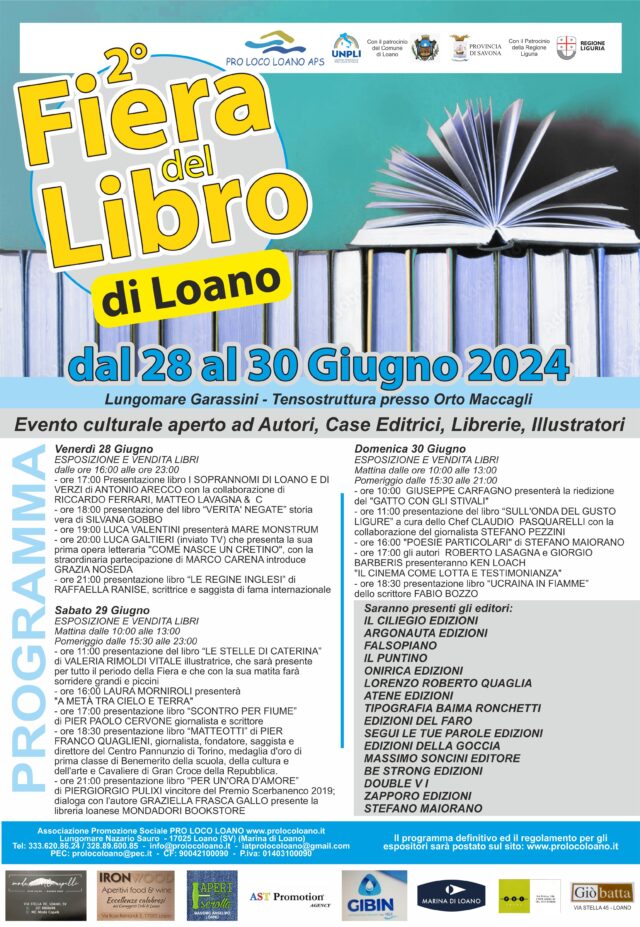 Sul lungomare di Loano la seconda Fiera del Libro di Pro Loco