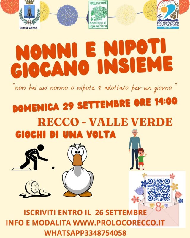 Recco, nonni e nipoti giocano insieme nel quartiere di Valleverde Recco, nonni e nipoti giocano insieme nel quartiere di Valleverde