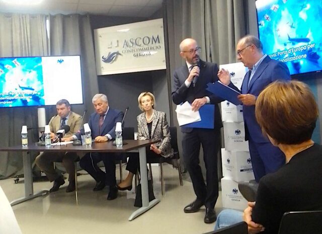 Tajani e Moratti all’Ascom di Genova Tajani e Moratti all’Ascom di Genova