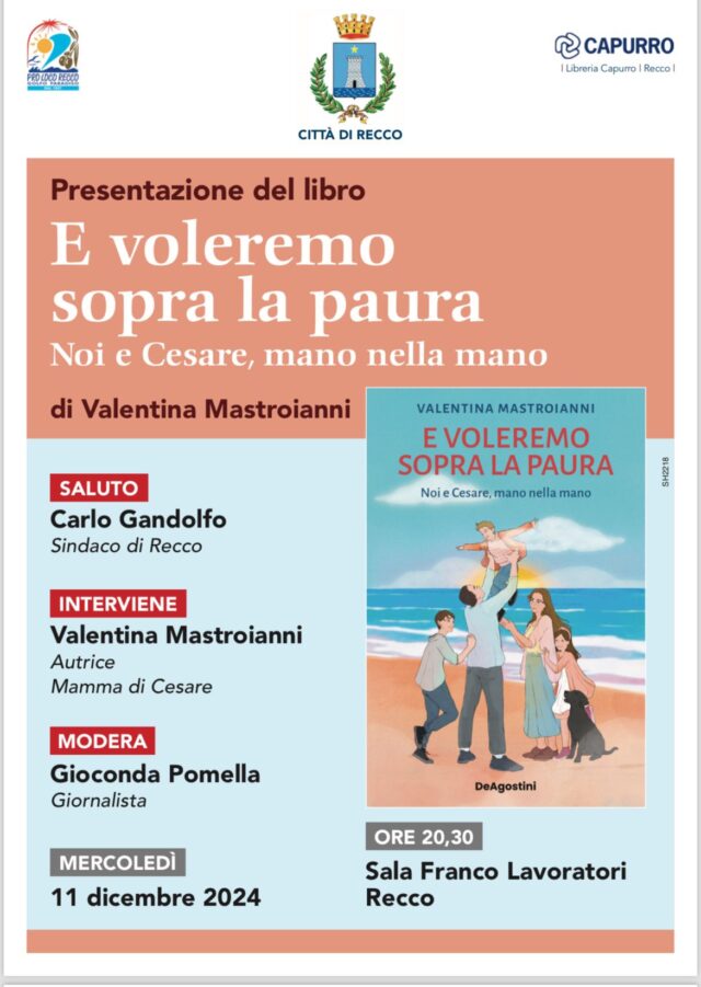 Recco, presentazione del libro: E voleremo sopra la paura Recco, presentazione del libro: E voleremo sopra la paura