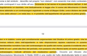Prof. Becchi: M5S è di Grillo, sentenza Corte d’Appello di Genova è chiara