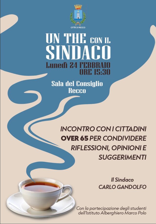 Recco: The con il sindaco, torna l'incontro con i cittadini over 65 Recco: The con il sindaco, torna l'incontro con i cittadini over 65