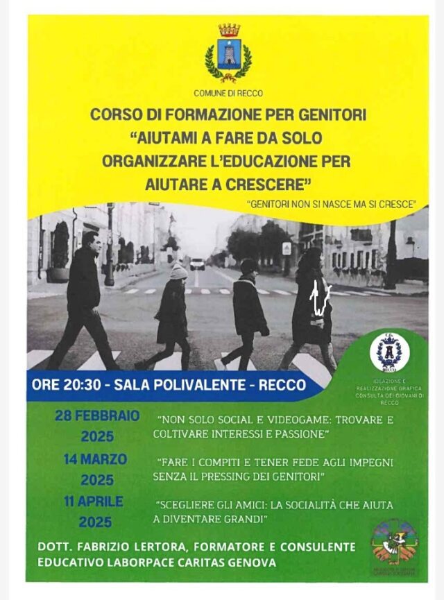Recco, corso di formazione per genitori: Aiutami a fare da solo Recco, corso di formazione per genitori: Aiutami a fare da solo