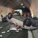 Incidente in A10 tra Varazze e Celle: auto si cappotta