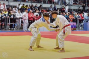 Gabriele Aulino, cintura rossa, della categoria 66 kg.