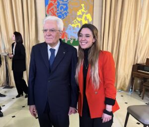 Virginia Bensi, Fisica e divulgatrice scientifica e Sergio Mattarella presidenta della Repubblica