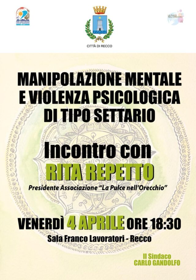 Recco, manipolazione mentale, violenza psicologica settaria