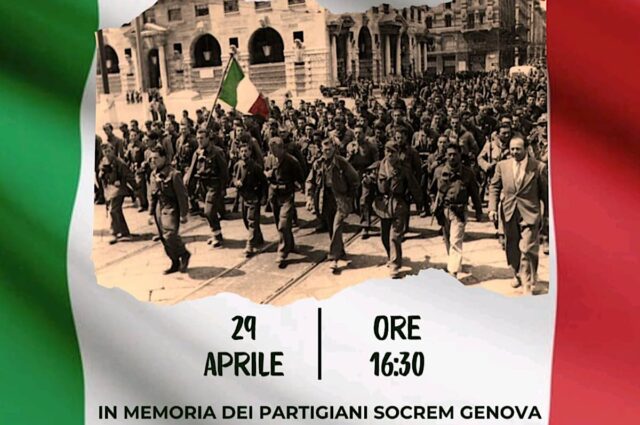 commemorazione partigiani socrem Omaggio ai partigiani soci Socrem al tempio crematorio di Genova