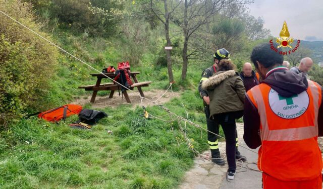 Strattonata dal cane cade per 5 metri: il soccorso dei VVF