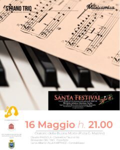 Locandina concerto 16 maggio 2025 StranoTrio a Santa Margherita