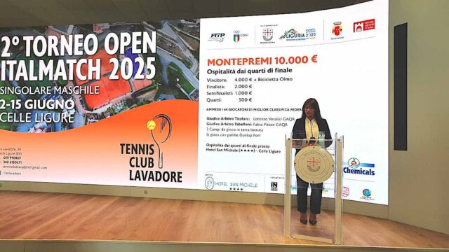 Il grande tennis torna a Celle Ligure con il Torneo Open Italmatch